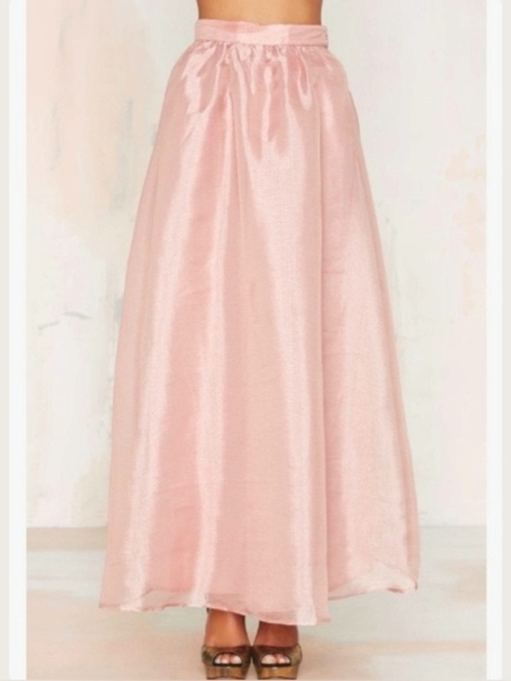 A-Line Maxi Skirt in Rose Gold